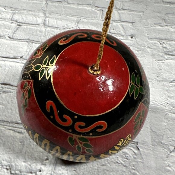 Paper Mache Hand Painted African Tiger Theme Christmas Tree Vintage Ornament - Picture 11 of 12